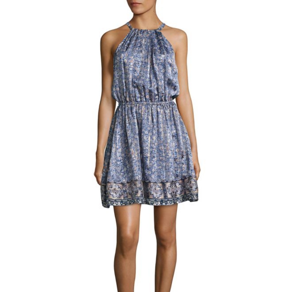 Nwt Joie Hyacinth Makanad Metallic Silk Dress